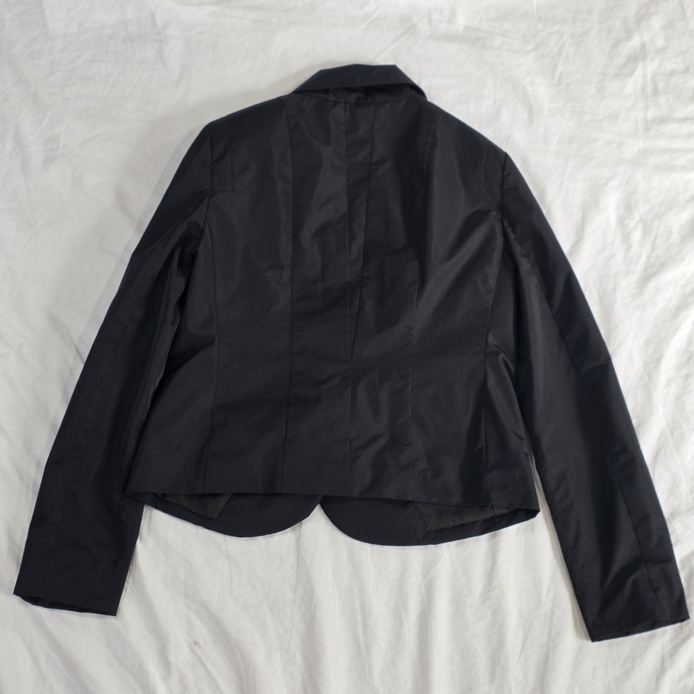 Armani Collezioni Black 2 Pocket Blazer Style Waterproof Coat w/Button Closure.6 - Picture 3 of 10
